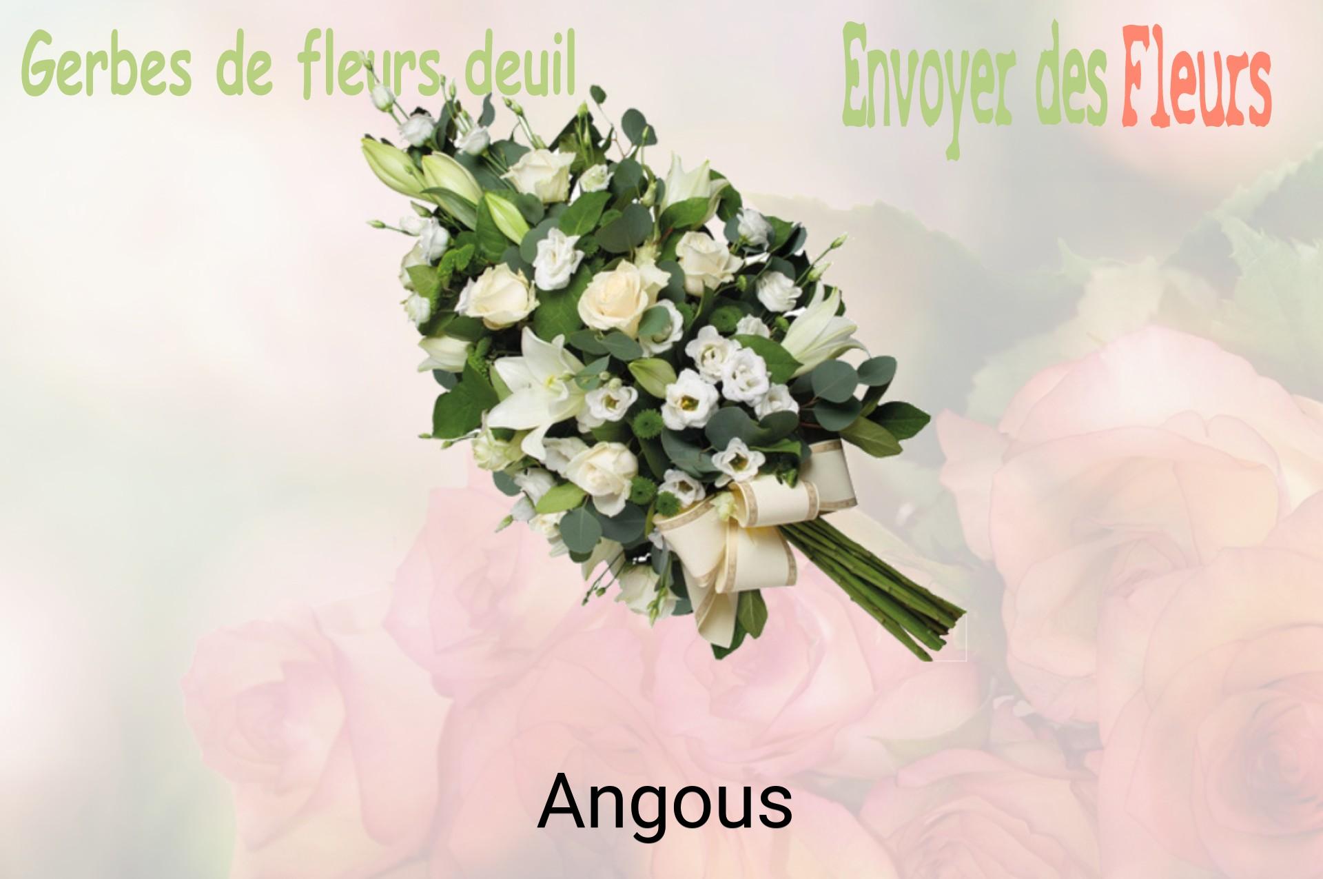 Gerbe de fleurs de deuil livrée à Angous